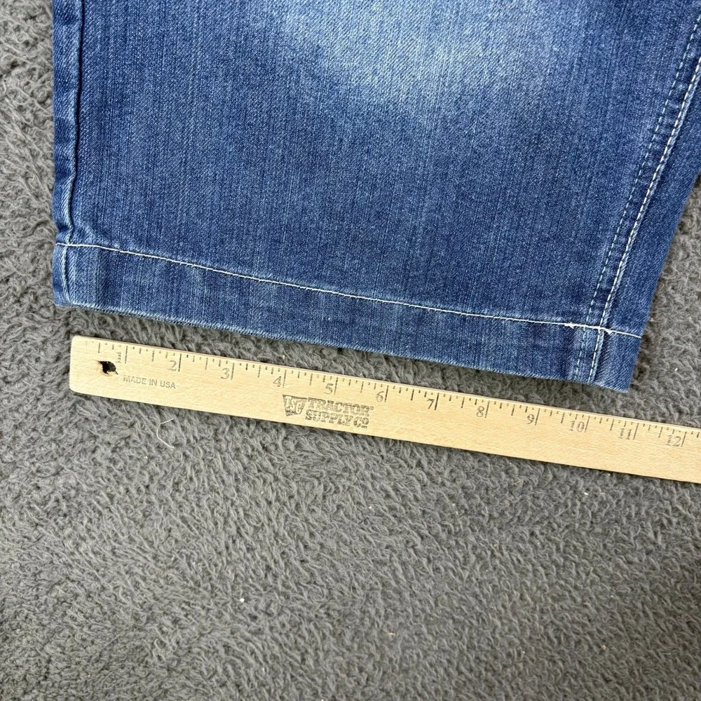 Zinzu Mens Size 32 Denim Shorts Blue Embroidered Baggy Y2K‎ Streetwear Jorts